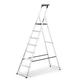 Drabest PRO SERIES LADDERS Aluminum Step ladder 8-Step Household Ladder 150 KG - Aluminum Step Ladder with Non-Slip Feet & Work Ladder Platform – Ladders Multi Purpose – 52 x 237 x 12 cm