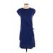 Velvet by Graham & Spencer Casual Dress - Shift Crew Neck Short sleeves: Blue Print Dresses - Women's Size X-Small