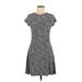 Topshop Casual Dress - Mini Crew Neck Short sleeves: Black Dresses - Women's Size 6