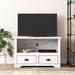 Gracie Oaks Zaafir TV Cabinet w/ 2 Drawers BODO 35.8"X16.9"X22" Solid Wood Pine Wood in White | 22 H x 35.8 W x 16.9 D in | Wayfair