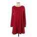 Neiman Marcus Casual Dress - Sweater Dress: Red Marled Dresses - Women's Size Small