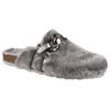 Pantoffel CITY WALK, Damen, Gr. 36, grau, Textil, Lederimitat, modisch, Schuhe, mit eleganter Zierkette