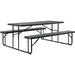 Global Industrial 6 Folding Plastic Picnic Table Charcoal