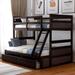 Plywood, MDF, and Pinewood Twin over Full Bunk Bed with Storage - Solid Construction, Versatile Design, Safety Features