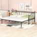 Twin Size Daybed, Metal Sofa Bed Frame with Pop-up Trundle, Heavy Duty Steel Slat Support, Powder Coated, No Box Spring Needed