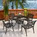 Nuu Garden 5 Piece Outdoor Patio Cast Aluminum 42 in. Dining Table Set