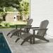 Polytrends Altura Outdoor Eco-Friendly All Weather Adirondack Chairs with Ottomans (4-Piece Conversation Set) Gray
