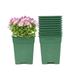 Cotta Planters 5 inch Square Nursery Pots 0.5 Gallon 10-Pack Green Plastic Planters Greenhouse supplies