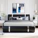 Lift Up Storage Bed Frame, Upholstered Faux Leather Platform Bed with Hydraulic Storage System & Headboard, No Box Spring Needed