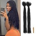 AONKIA 16 Inch Dreadlock Extensions 0.2cm Width Loc Extensions Human Hair for Men/Women 30 Strands 100% Real Human Hair Full Handmade Permanent Dreadlock Extensions Locs Extensions Human Hair