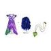 Dragon Mal Dress Costume Wig and Necklace Size 8/9 Purple