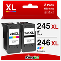 245XL Ink Cartridge for Canon Ink 245 and 246 for Canon Ink 243 244 245 246 Ink Cartridges for Canon PIXMA MX492 MX490 MG2522 TS3120 TS3122 TR4500 TR4520 TS3322 Printer (Black Tri-Color)