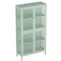 Storage Cabinet 59â€� Bathroom Storage Cabinet with 4 Glass Doors and Adjustable Shelves Freestanding Garage Storage Cabinet for Living Room Bedroom Office Kitchen Laundry Room Light Green