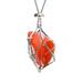 KIHOUT Fire Sale Natural Crystal Mesh Pocket Metal Necklace Woven Pendant Chain Mesh Pocket Pendant Rope