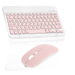 Rechargeable Bluetooth Keyboard and Mouse Combo Ultra Slim Full-Size Keyboard and Mouse for Lenovo Legion 5 15.6 Gaming Laptop and All Bluetooth Enabled Mac/Tablet/iPad/PC/Laptop - Flamingo Pink