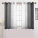 CUH Sheer Curtains Voile Grommet Ombre Semi Sheer Curtains for Bedroom Living Room Set of 2 Curtain Panels 52 x 72 Inches Long Black Gradient