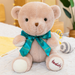 9.84 Inch Teddy Bear Plush Toy with Bow Scarf Fluffy Silk Scarf Bear Plush Toy (Suitable for Babies Children Boys Girls) Soft One Bear with Cute Sitting Position (Khaki).