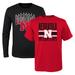 Preschool Black/Scarlet Nebraska Huskers Fan Wave Short & Long Sleeve T-Shirt Combo Pack