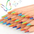 60 Pieces Rainbow Colored Pencils 7 Color in 1 Pencils for Kids Assorted Colors for Drawing Coloring Sketching Pencils For Drawing Stationery Bulk Pre-sharpened