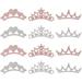 12Pcs 3 Styles Rhinestone Crown Princess Cloth Applique Patch 2 Colors Embroidered Iron On Patch Heart Crown Sew-on Appliques Patches Iron-on Patches for Clothes Backpacks Hat Bag