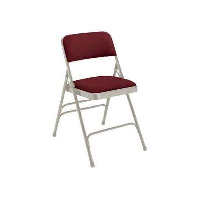 National Public Seating 2308 Fabric Upholstered Premium Triple Brace Double Hinge Folding Chair Maje