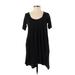 FP BEACH Casual Dress - A-Line Scoop Neck Short sleeves: Black Print Dresses - Women's Size X-Small