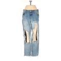 Cello Jeans Jeans - Mid/Reg Rise Straight Leg Denim: Blue Bottoms - Women's Size 5 - Sandwash