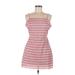 Cotton Candy LA Casual Dress - A-Line Square Sleeveless: Red Print Dresses - Women's Size Medium