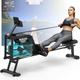 Neezee Rowing Machine for Home Gym, Rowing Machine Water with Stainless Steel Rail, Rowing Machine with Tablet Stand, Water Resistance and LCD Display Rowing Machine