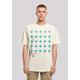 T-Shirt F4NT4STIC "Kreuze Blau", Herren, Gr. XS, beige (sand), Obermaterial: 100% Baumwolle, casual, oversize, Rundhals, Kurzarm ohne Bündchen, Shirts, Print