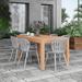 Lark Manor™ Anautica Outdoor Patio 7pc FSC Solid Teak Wood & Aluminum Dining Set Wood/Plastic/Teak in Gray | 63 W x 35.38 D in | Wayfair