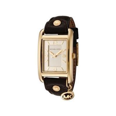 Michael Kors Watch Women's Gold Dial Brown Leather MK2166