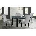 Picket House Furnishings Celine Rectangular 5PC Grey Velvet Chairs Dining Set-Table & Four Chairs - Picket House Furnishings CFC300GGV5PC