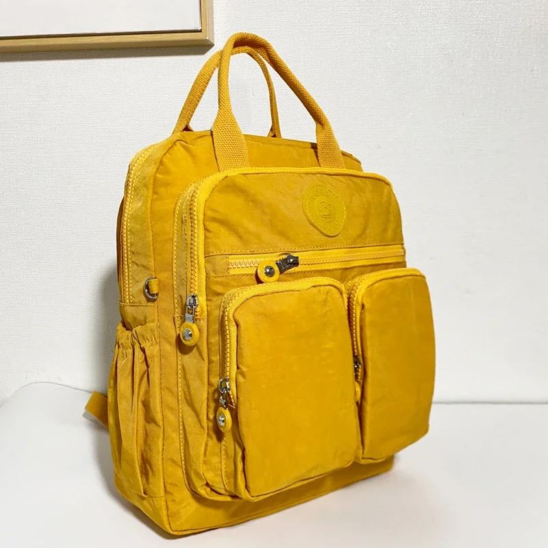 Mode femme sac à dos imperméable en Nylon poignée souple solide multi-poches voyage fermeture éclair Feminina sacs d'école sac à dos pour ordinateur portable