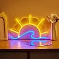 Chapel-buy-Neon Sun + Wave LED USB 62 Neon Signs Night Light 3D Wall Art Game Room Bedroom Living