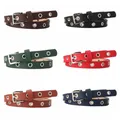 Ceinture à œillets en cuir PU pour femmes ceintures fines vintage punk trous creux broche en