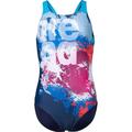 ARENA Kinder Schwimmanzug GIRL'S WAVES BREAKING SWIMSUIT V BACK, Größe 116 in Bunt