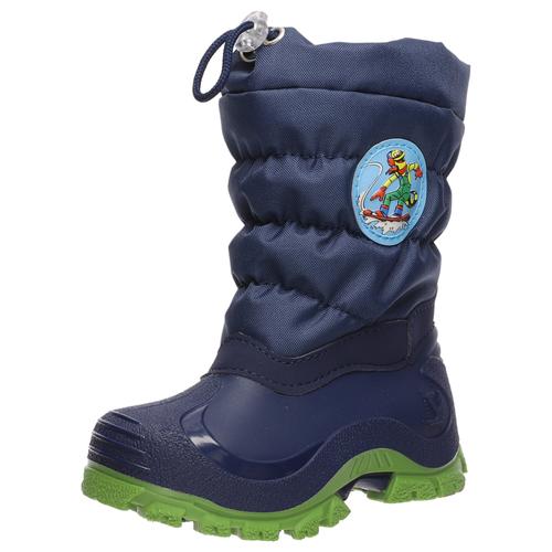 „Snowboots LURCHI „“Winterstiefel FORBY““ Gr. 27, blau (jeansblau, snowboard) Kinder Schuhe Stiefel Boots mit Schurwolle“