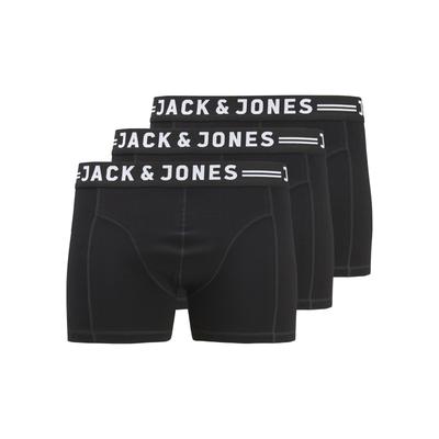 Boxershorts "JACSENSE TRUNKS 3-PACK NOOS PLS", Herren, Gr. XXXL, schwarz, Jersey, Obermaterial: 95% Baumwolle, 5% Elasthan, JACK & JONES PLUSSIZE, unifarben, Unterhosen Image