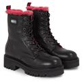 Winterstiefelette TOMMY JEANS "TJW W URBAN BOOT SMOOTH LTR WL" Gr. 38, schwarz Damen Schuhe Reißverschlussstiefeletten