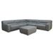 Hydeline Nylah Top Grain Leather Symmetrical Sectional with Ottoman, Memory Foam and Springs