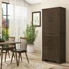 HOMCOM 72" Farmhouse Kitchen Pantry, 4-Door Rustic Storage Cabinet with Drawer and 3 Shelves, Walnut