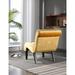 Velvet Lounge Accent Chair for Livingroom Tufted Backrest Armless Side Chair Upholstered Sleeper Chair with Solid Wood Legs