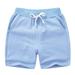 PTPUKE Toddler Kids Solid Cotton Comfort Soft Baby Sport Jogger Shorts Boys Girls Casual Pants Light Blue