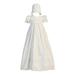 Girls Cotton Christening Gown Dresses with Bonnet Set - Baby or Infant Girl s Christening Dress White 6-12 Months