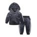 Cethrio Kids Sets Clothes Comfort Fleece Pants Long Sleeve Gray Two Piece Sets Size 4-5 Years