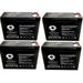 SPS Brand 12V 10Ah Replacement Battery (SG12100T2) for HGL10-12 FULLRIVER (4 Pack)