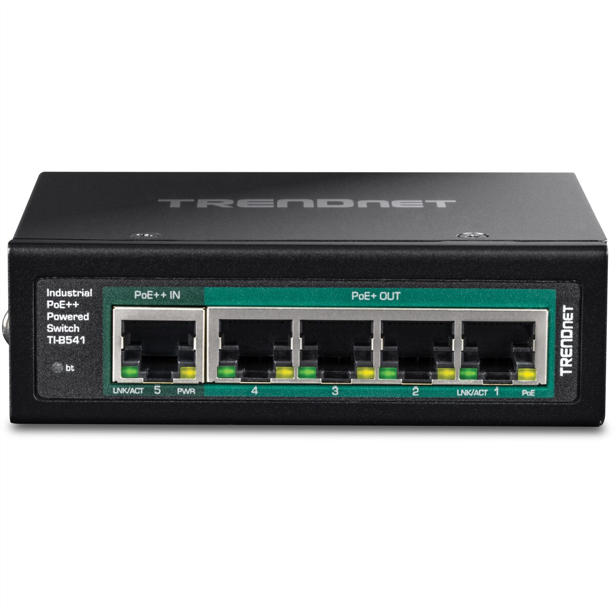 TRENDnet TI-B541 5-Port DIN-Rail Switch, PoE++ Powered mit PoE Pass-Through Image