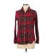 Old Navy Long Sleeve Button Down Shirt: Red Tops - Women's Size Medium