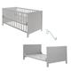 roba Kombi Kinderbett 70 x 140 - Gitterbett 3-fach höhenverstellbar - 3 Schlupfsprossen - Babybett umbaubar zum Juniorbett - Holz taupe